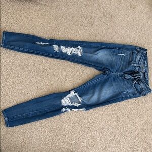 American Eagle Outfitters Ripped Blue Skinny Jeans
